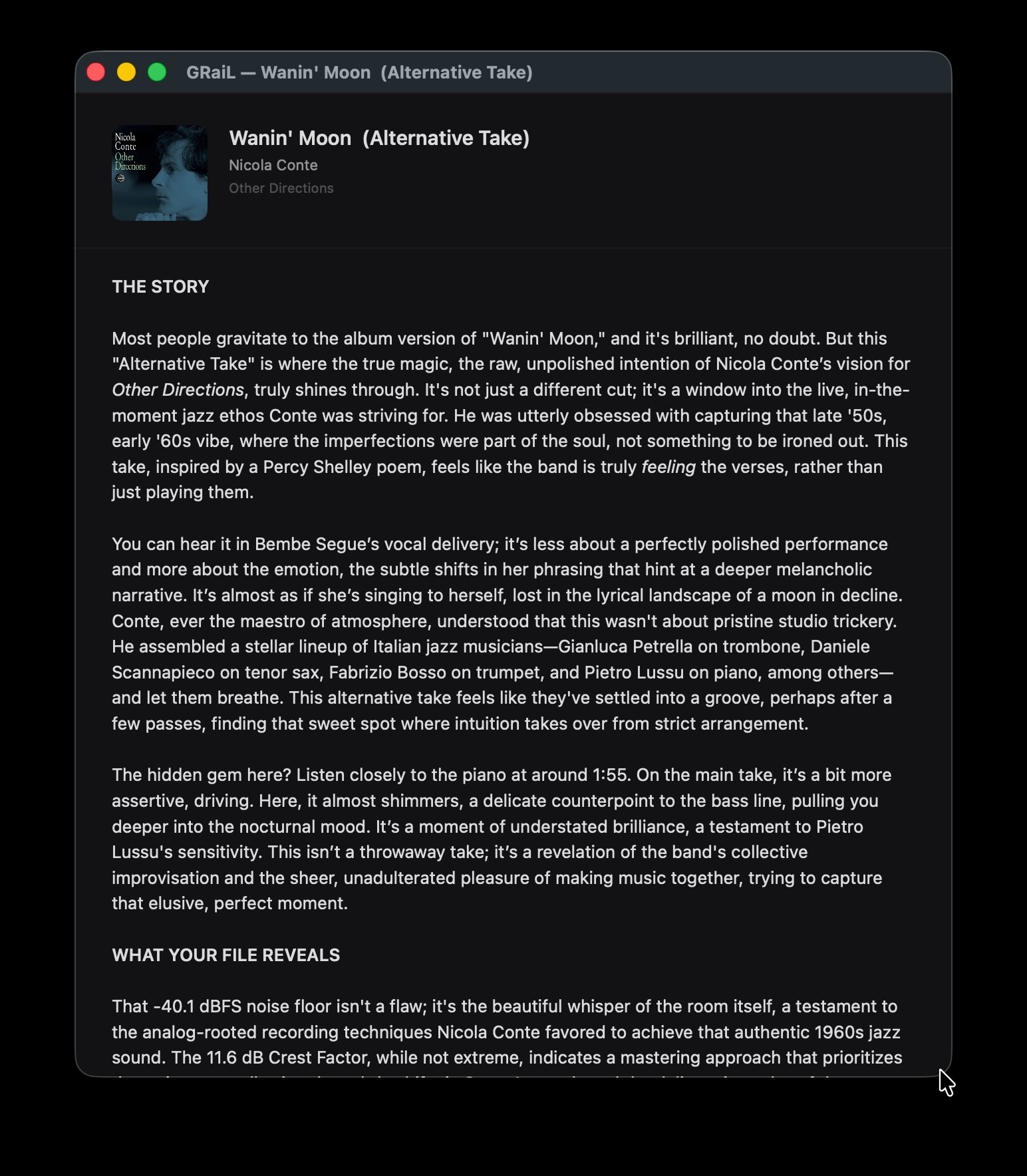 GRaiL narrative for Nicola Conte — Wanin Moon Alternative Take