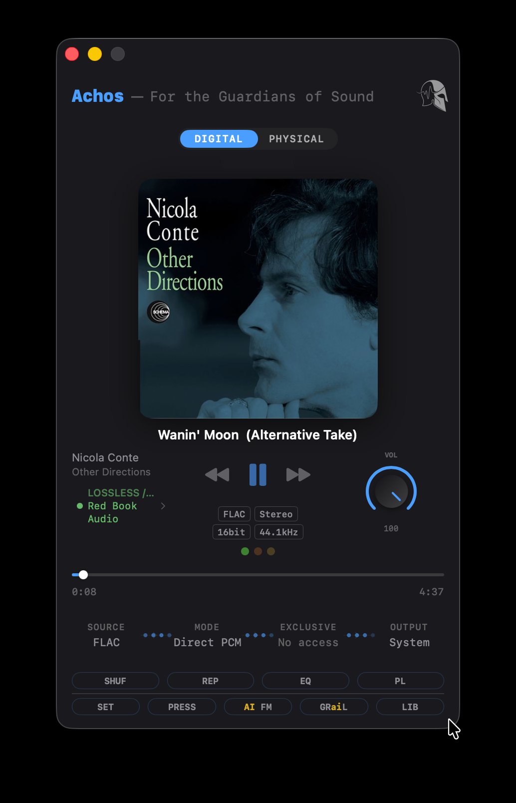 Achos main playback window